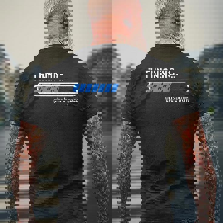 Thinking Please Be Patient 面白い皮肉tシャツ メンズTシャツ バックプリント 高齢者への贈り物