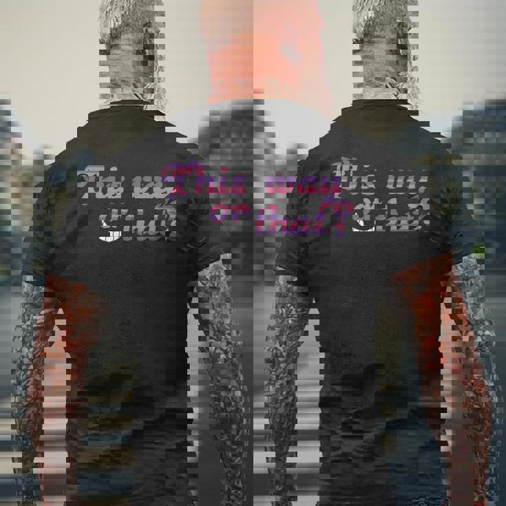 This Way Or That Cheshire ニヤリと笑う猫 不思議の国のアリス メンズTシャツ バックプリント 高齢者への贈り物