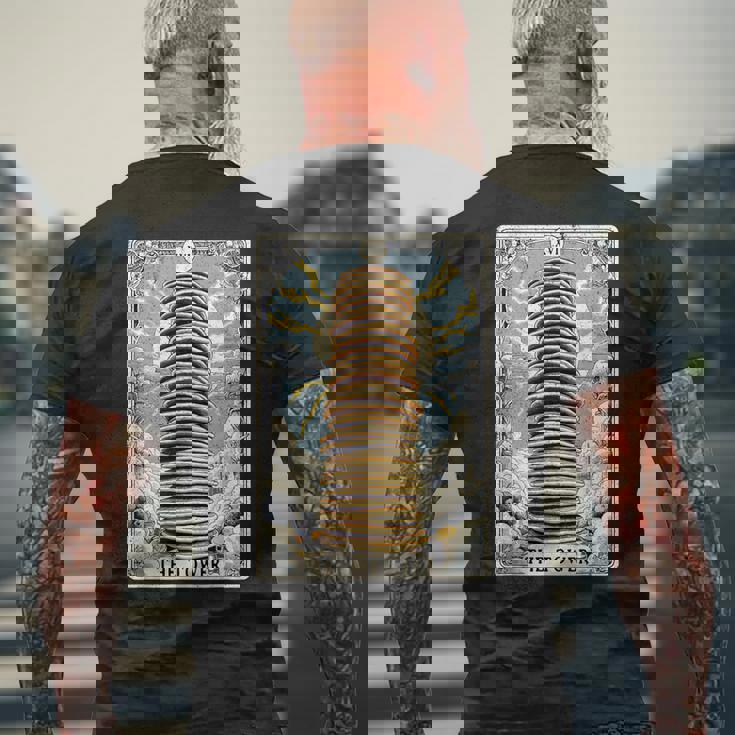 The Tower タロットカード パンケーキタワー 朝食 恋人 パンケーキ メンズTシャツ バックプリント 高齢者への贈り物