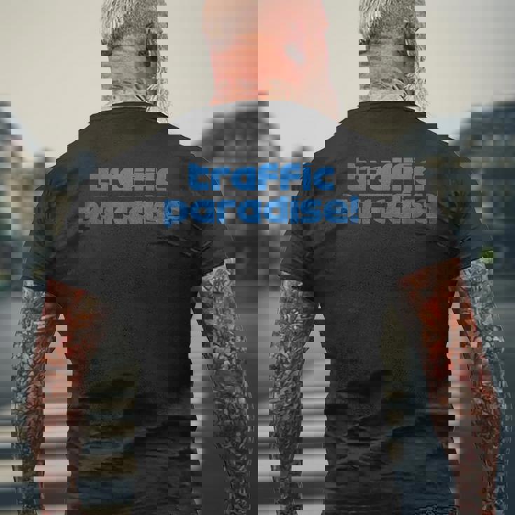 Traffic Paradise F1 Radio フォーミュラワン おもしろ ラジオ 角田 Yuki メンズTシャツ バックプリント 高齢者への贈り物