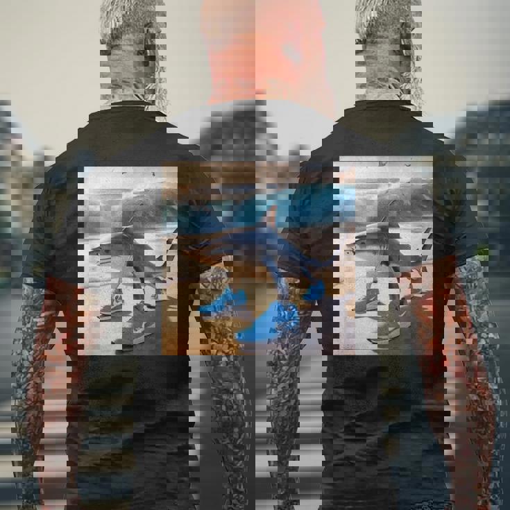 Tralalelo Tralala 面白いサメ イタリアのブレイン ミーム グラフィック メンズTシャツ バックプリント 高齢者への贈り物