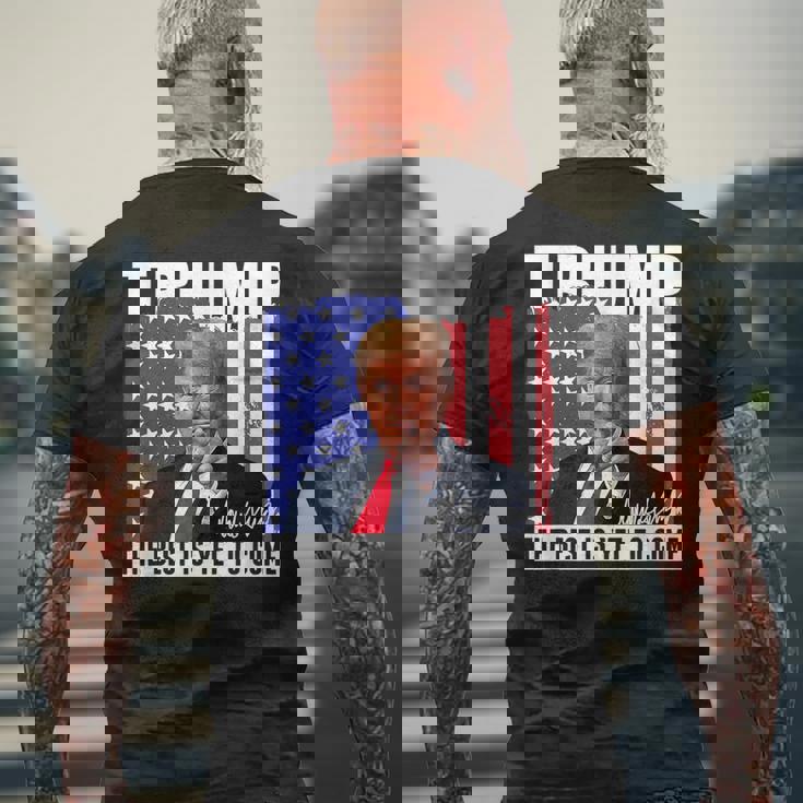 Trump The Best Is Yet To Come アメリカの国旗 ドナルド・トランプ メンズTシャツ バックプリント 高齢者への贈り物