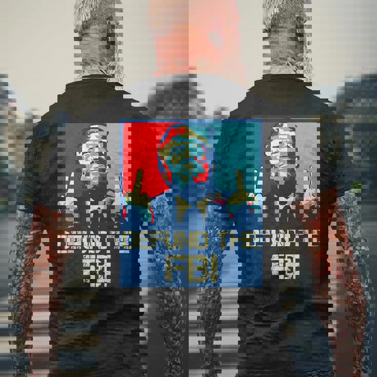 Trump Defund The Fbi ビンテージ プロトランプ 2024 愛国的 メンズTシャツ バックプリント 高齢者への贈り物
