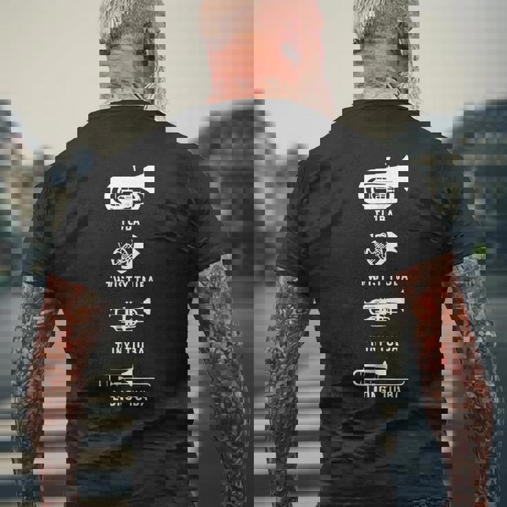 Tuba Twisty Tuba Tiny Tuba ロングチューバマーチングバンドシャツ メンズTシャツ バックプリント 高齢者への贈り物