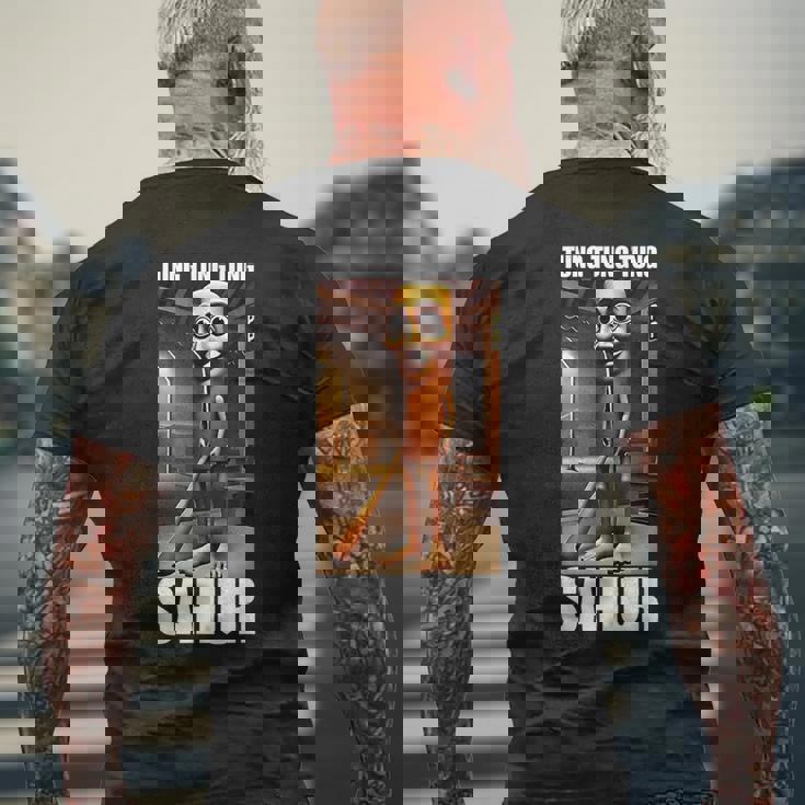 Tung Tung Tungahur Italian Brainrot Meme メンズTシャツ バックプリント 高齢者への贈り物