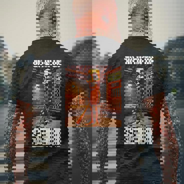 Tung Tung Tungahur-イタリアのブレインロットミーム メンズTシャツ バックプリント 高齢者への贈り物