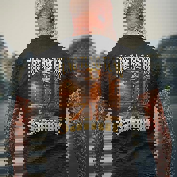 Tung Tungahur 面白いイタリアンブレインロットミームグラフィック メンズTシャツ バックプリント 高齢者への贈り物