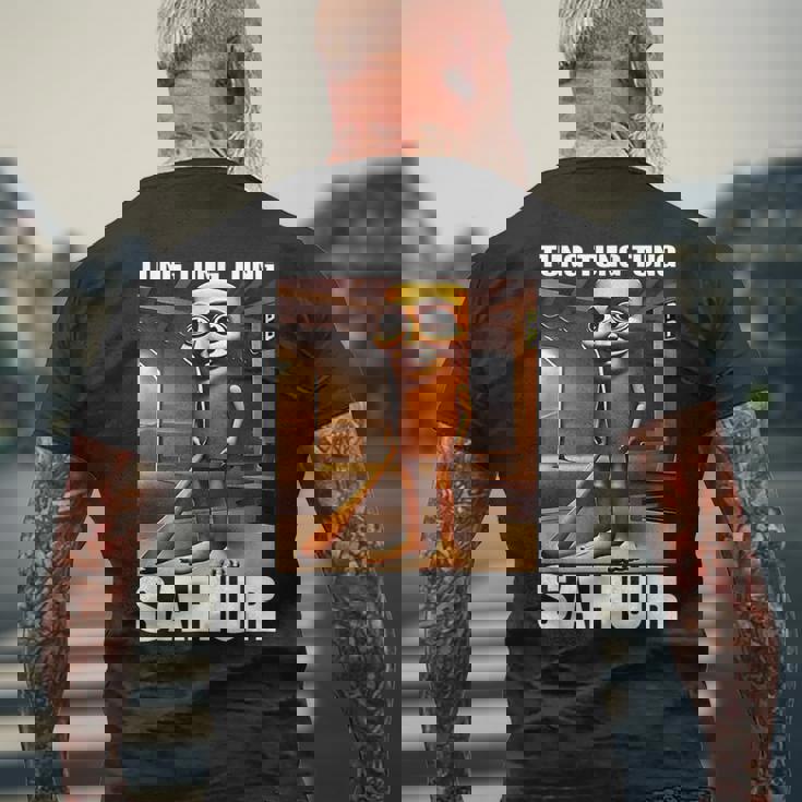 Tungahur イタリアンブレイン レッド ミーム メンズTシャツ バックプリント 高齢者への贈り物