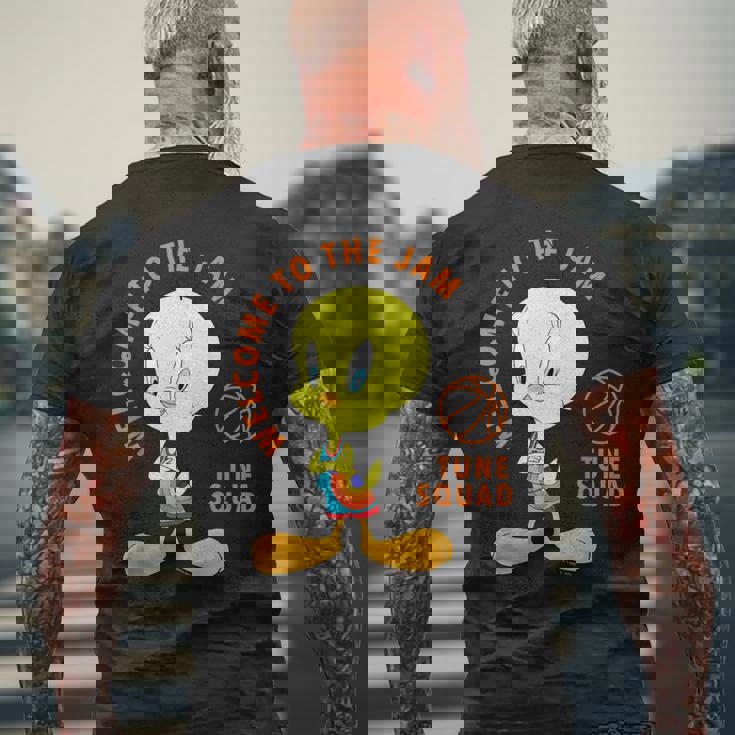 Tweety Welcome To The Jam メンズTシャツ バックプリント 高齢者への贈り物