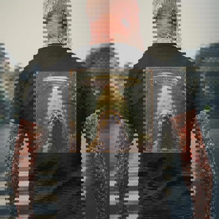 Ufo と面白いナマケモノのセルフィー、面白いナマケモノ メンズTシャツ バックプリント 高齢者への贈り物