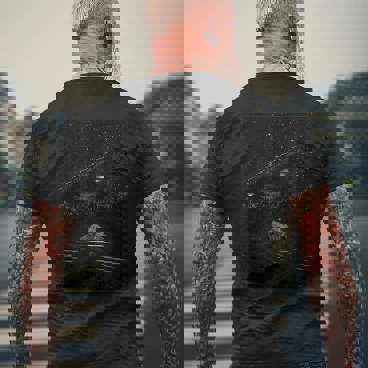 Ufoアート Tr3bトライアングル宇宙船、地球外生命体、エイリアン メンズTシャツ バックプリント 高齢者への贈り物