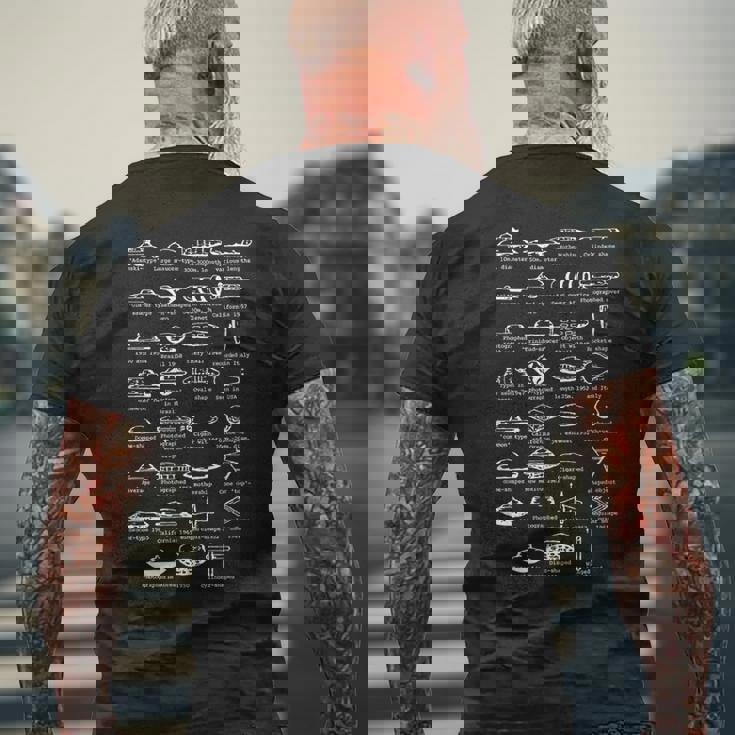 Ufo型空飛ぶ円盤船識別チャート メンズTシャツ バックプリント 高齢者への贈り物