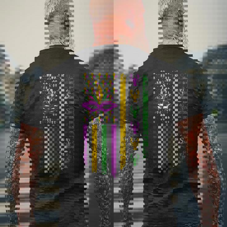 Us Flag Mardi Gras メンズTシャツ バックプリント 高齢者への贈り物