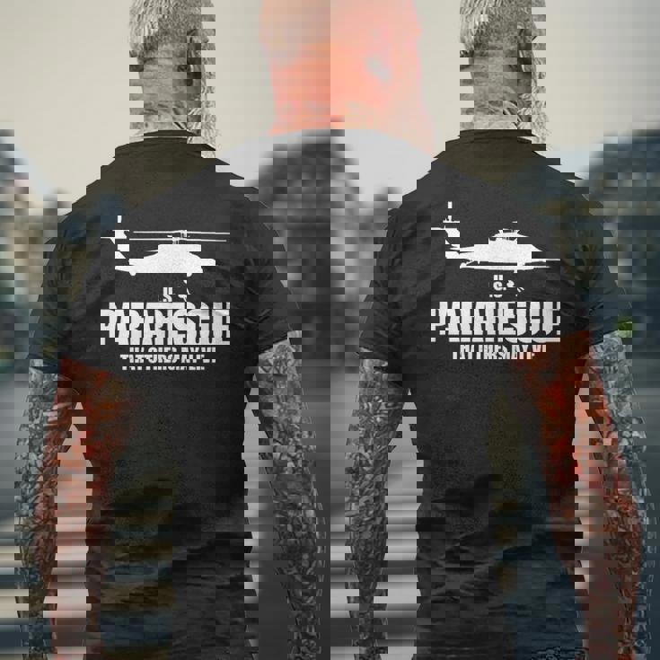 Us パラレスキュー メンズTシャツ バックプリント 高齢者への贈り物