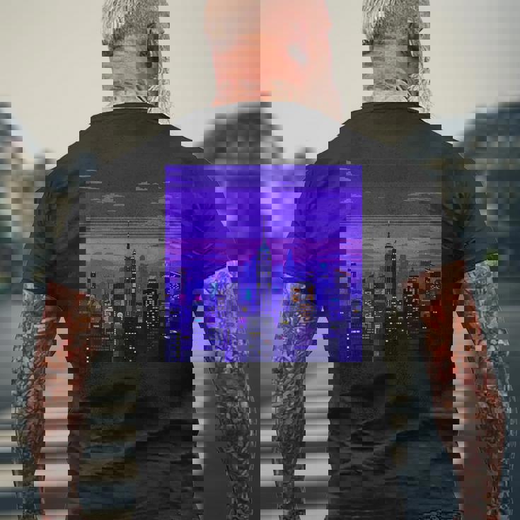 Vaporwave レトロゲーミングピクセルアート メンズTシャツ バックプリント 高齢者への贈り物