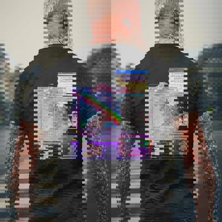 Vaporwave 美的pc トリッピーアート 90年代コンピューター メンズTシャツ バックプリント 高齢者への贈り物