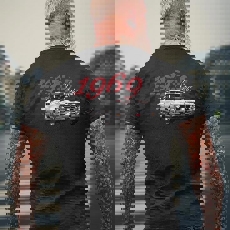 Vintage 1969 Gto、アメリカのマッスルカー、クラシックホットロッド メンズTシャツ バックプリント 高齢者への贈り物