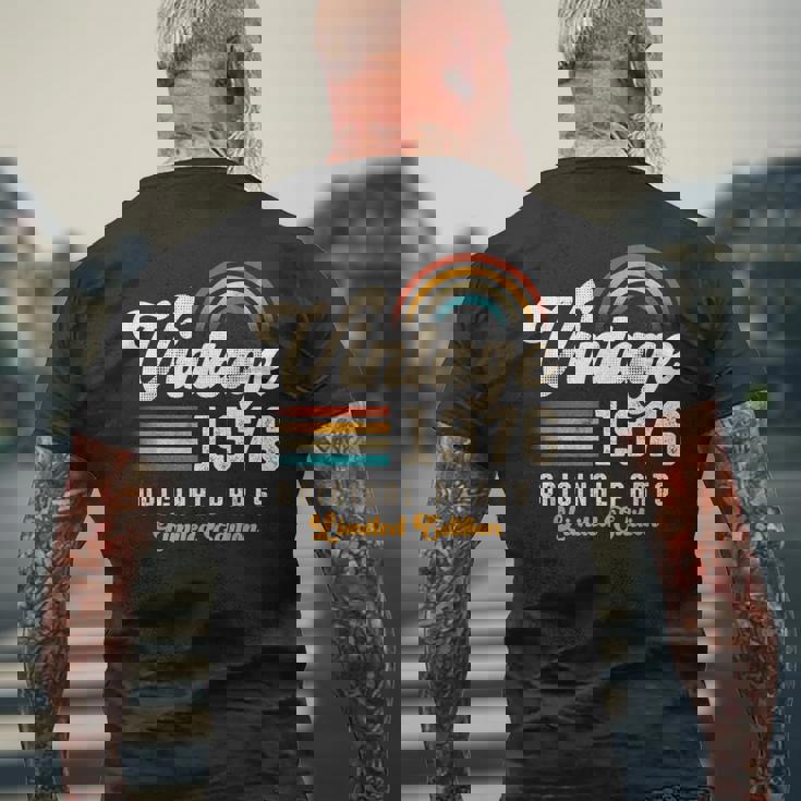 Vintage 1976 オリジナルパーツ 49周年記念 レトロ メンズTシャツ バックプリント 高齢者への贈り物