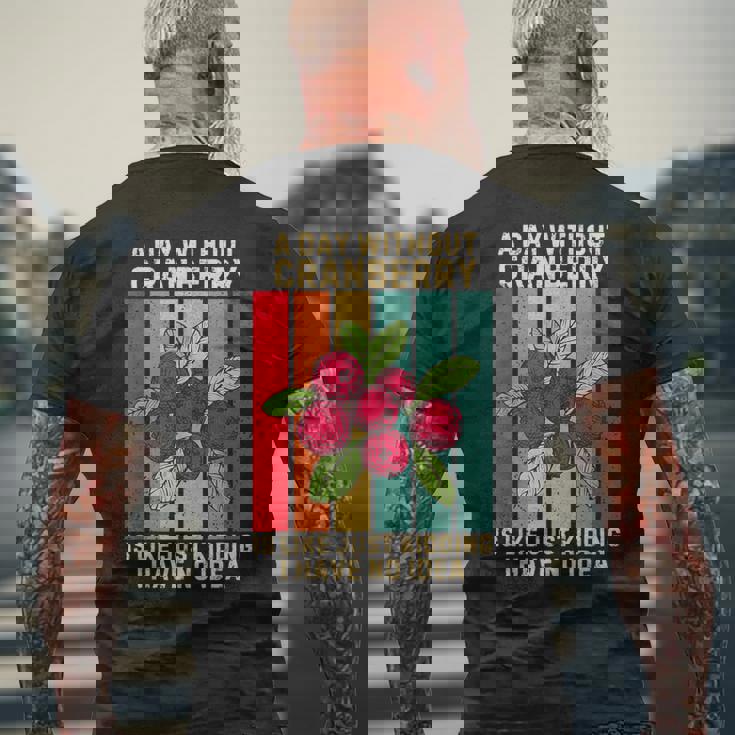 Vintage A Day Without Cranberry I Have No Idea クランベリー メンズTシャツ バックプリント 高齢者への贈り物