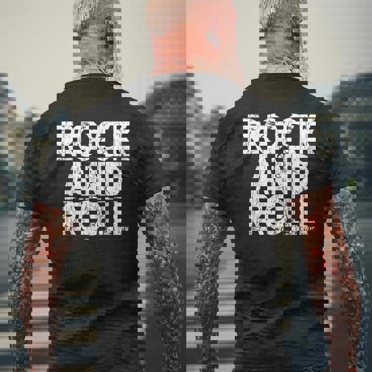 Vintage Grunge Old Rock & Roll Music Rock And Roll メンズTシャツ バックプリント 高齢者への贈り物