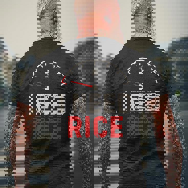 Vintage I Need Rice Lover レトロ 米 食べ物 好き メンズTシャツ バックプリント 高齢者への贈り物