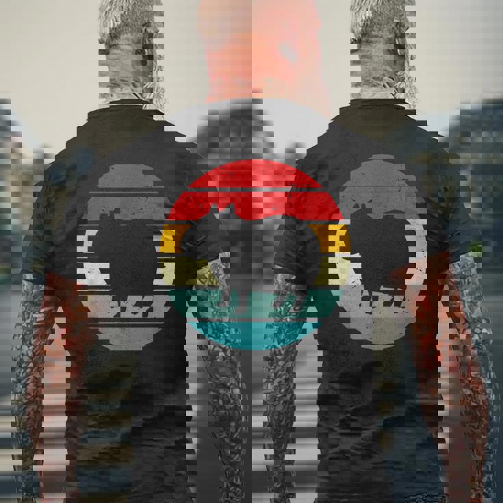 Vintage Retrounset Capybara メンズTシャツ バックプリント 高齢者への贈り物