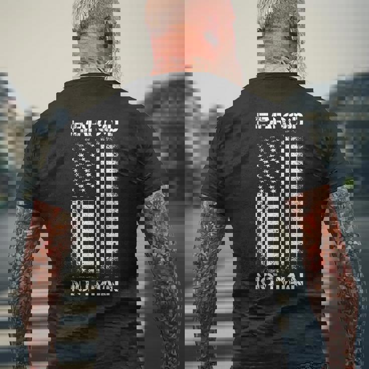 Vintage Usa Flag Fear God Not Man メンズTシャツ バックプリント 高齢者への贈り物