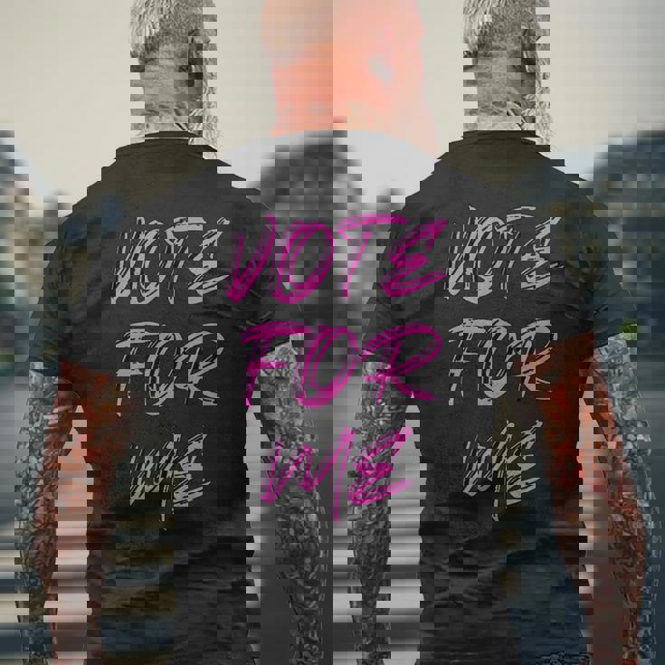 Vote For Me 選挙日 生徒会アパレル メンズTシャツ バックプリント 高齢者への贈り物