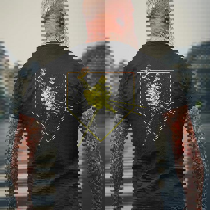 Voyager 宇宙探査機 太陽系 天文学 メンズTシャツ バックプリント 高齢者への贈り物