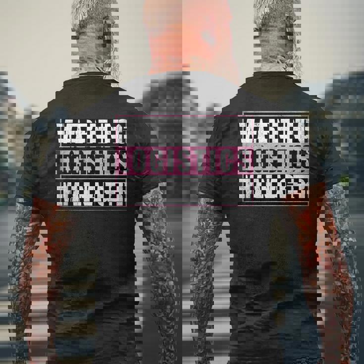 Warning Logistics Manager メンズTシャツ バックプリント 高齢者への贈り物