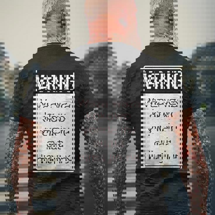 Warning 警告！【Anata Hima Jin】【英語 文字】ローマ字 メッセージ 面白い デザイン メンズTシャツ バックプリント 高齢者への贈り物