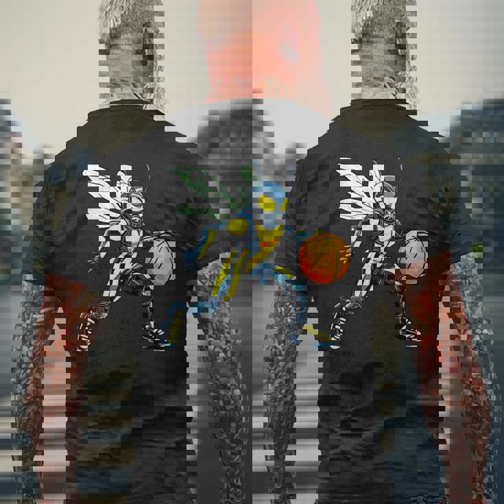 Wasp バスケットボール選手バスケットボール スズメバチ メンズTシャツ バックプリント 高齢者への贈り物