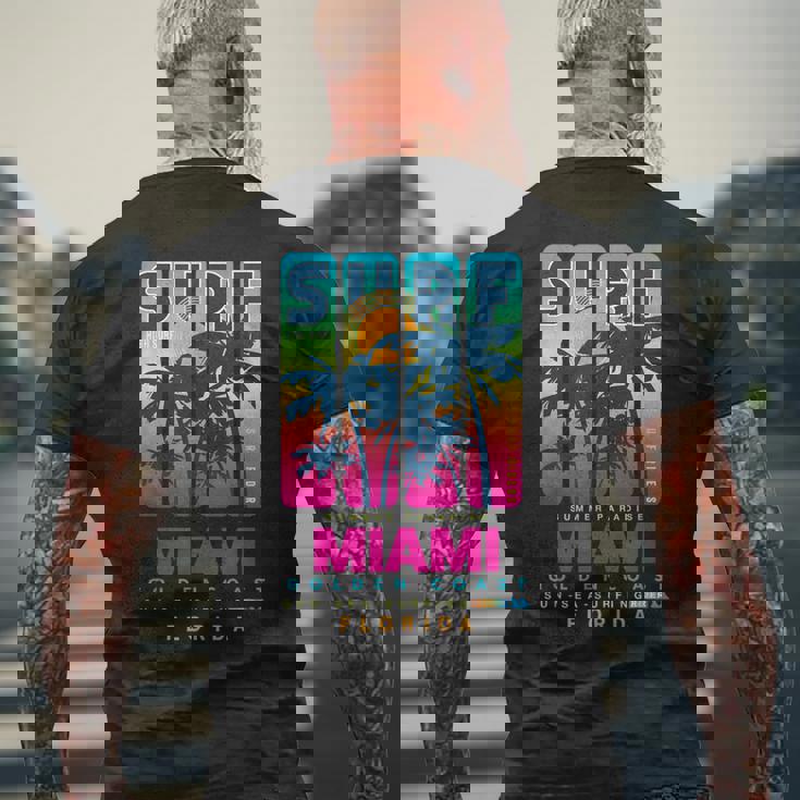 Wear Miami Florida Miami Colorfulunrise Graphic メンズTシャツ バックプリント 高齢者への贈り物