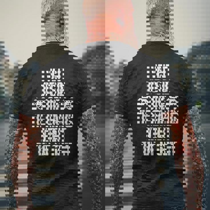 I Went Out Once Graphics Wernot That Great Gamer メンズTシャツ バックプリント 高齢者への贈り物