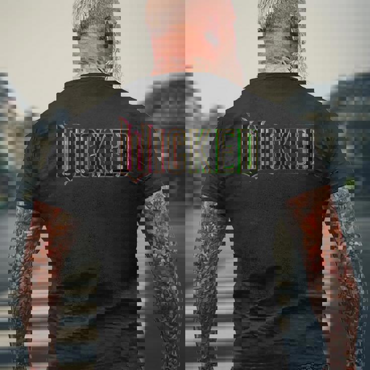 Wicked Pink And Green ロゴ メンズTシャツ バックプリント 高齢者への贈り物