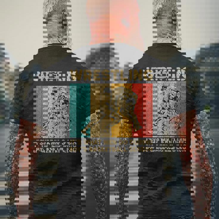 Wrestling It's What Do ビンテージレスリングレスラー メンズTシャツ バックプリント 高齢者への贈り物