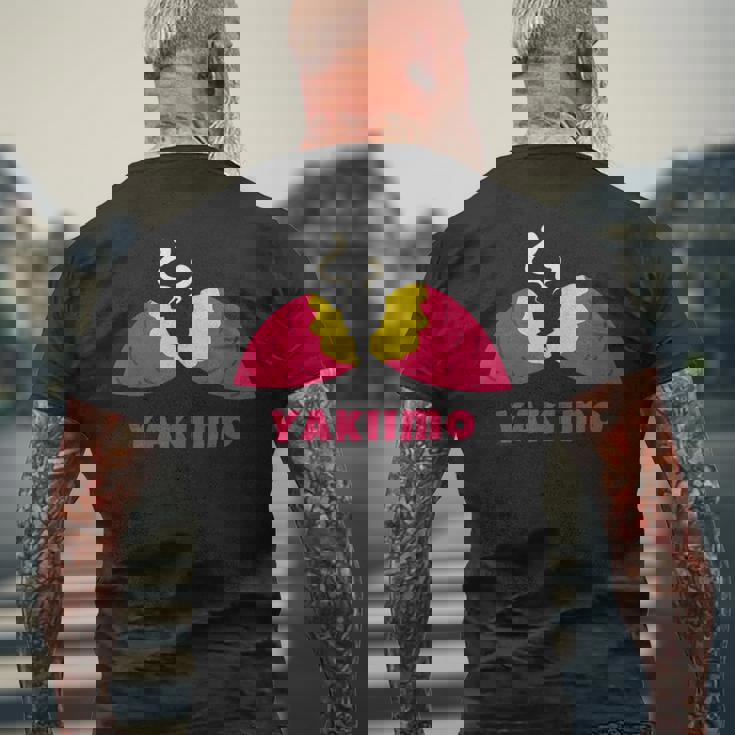 Yakiimo Imo 焼き芋 さつまいも イラスト 焼き芋好き さつまいも好き おもしろ かわいい おしゃれ メンズTシャツ バックプリント 高齢者への贈り物