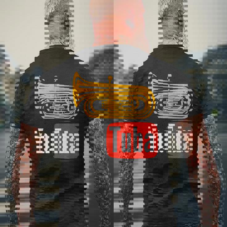 Youtuba おもしろ金管楽器 メンズTシャツ バックプリント 高齢者への贈り物