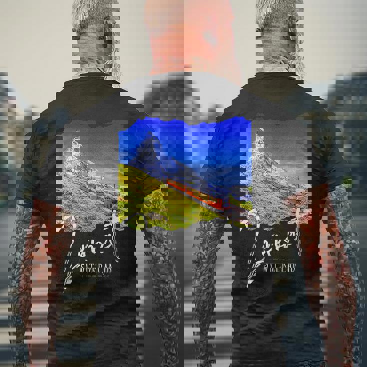 Zermatt お土産 マッターホルン ツェルマット メンズTシャツ バックプリント 高齢者への贈り物