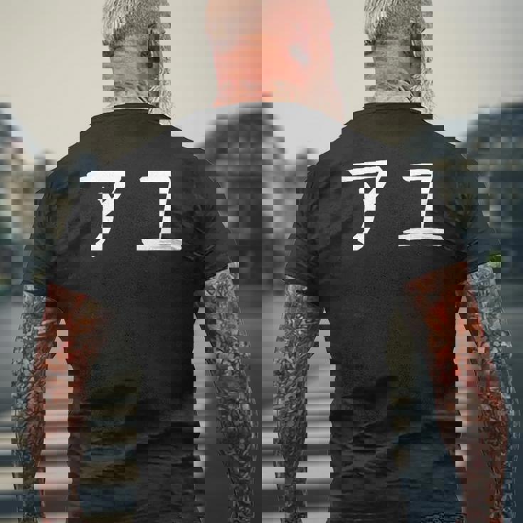 「アユ」文字入りおもしろい 笑い話 鮎 メンズTシャツ バックプリント 高齢者への贈り物