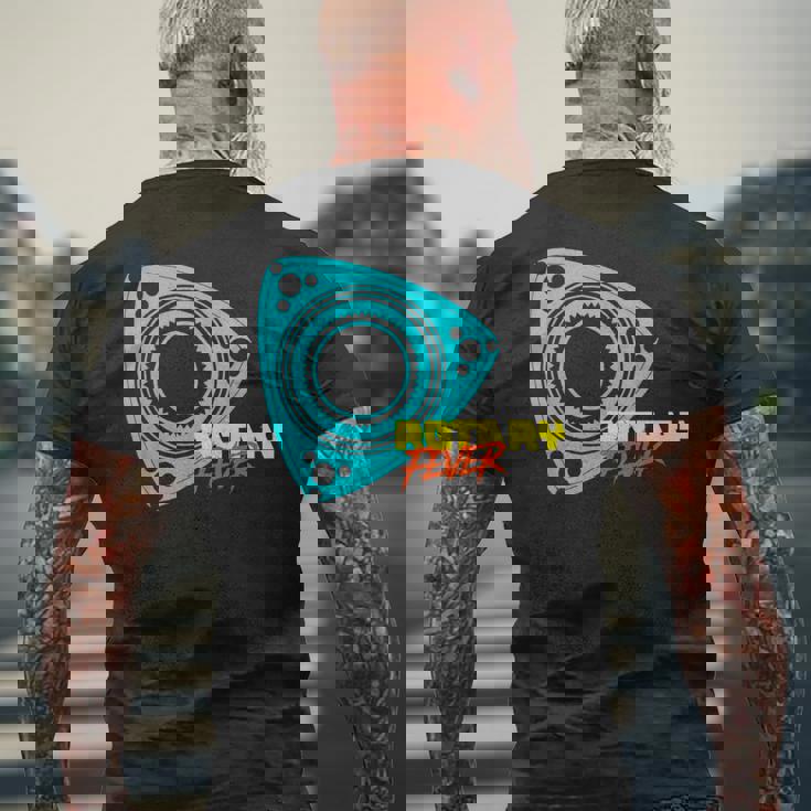 「ロータリーフィーバー」ロータリーエンジン メンズTシャツ バックプリント 高齢者への贈り物