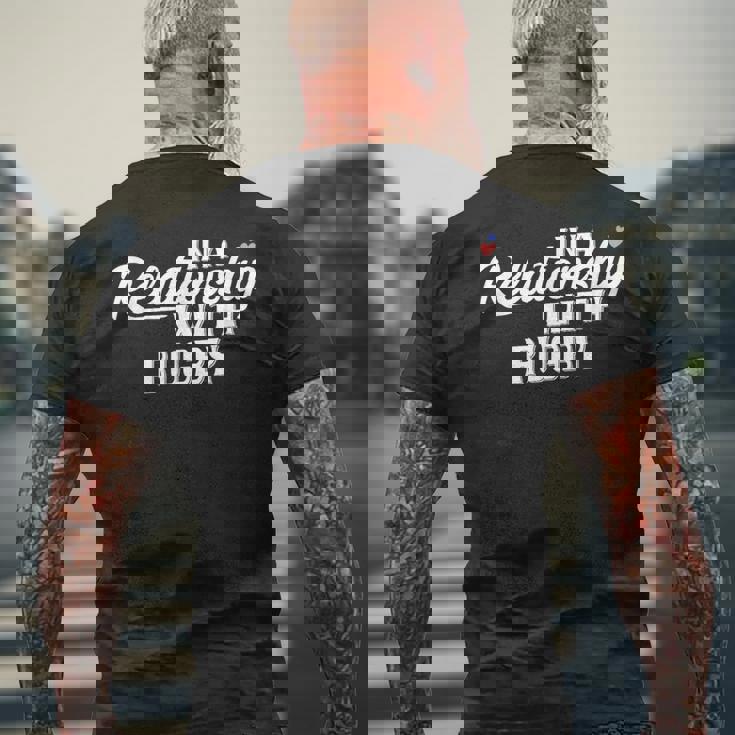 「面白いラグビー選手」と言うラグビーとの関係 メンズTシャツ バックプリント 高齢者への贈り物