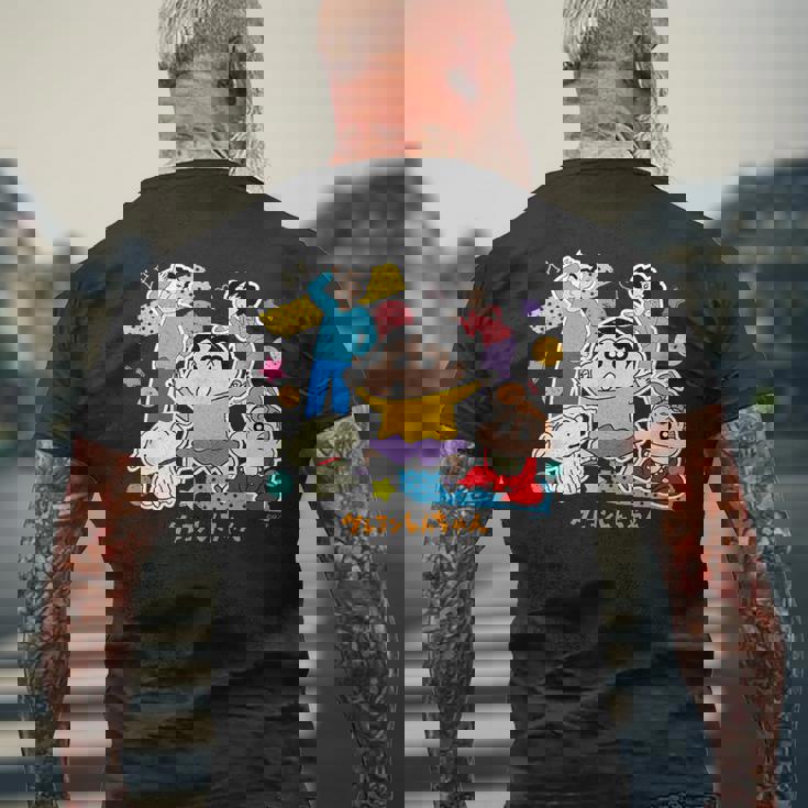 【まんが】クレヨンしんちゃん 野原一家 メンズTシャツ バックプリント 高齢者への贈り物