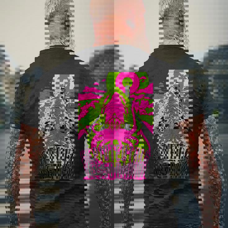 【アオリイカ】 海釣り イカ釣り ユニークイラスト アウトドア 【Sepioteuthis Lessoniana】 メンズTシャツ バックプリント 高齢者への贈り物