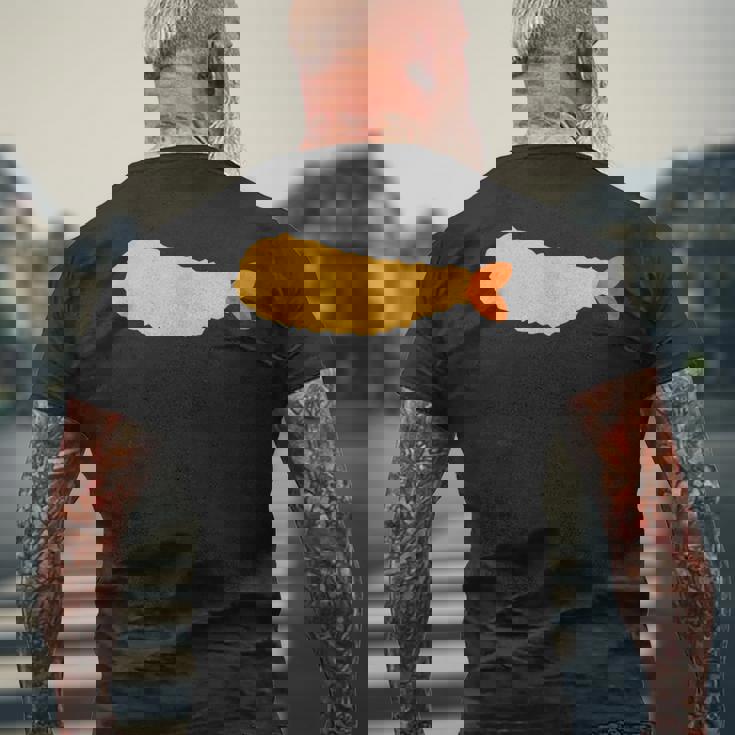 【エビフライ】えびふらい 海老 えび 蝦 エビ おもしろ 面白い シンプル イラスト おしゃれ 可愛い ネタ ウケ狙い メンズTシャツ バックプリント 高齢者への贈り物