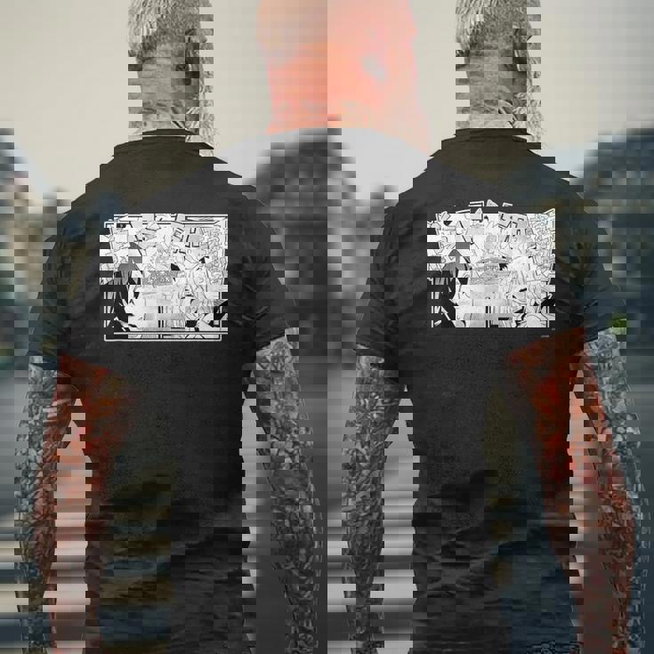 【白上フブキ】『ヤマト神想怪異譚』漫画コマtシャツ（本人セレクト 日本語）黒 メンズTシャツ バックプリント 高齢者への贈り物