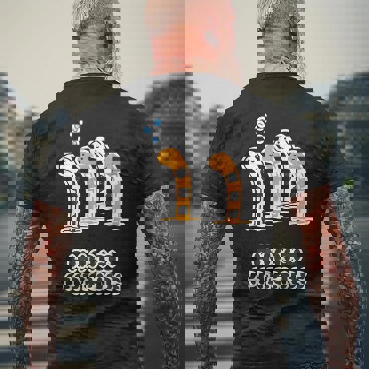 あなごフレンズ《チンアナゴ & ニシキアナゴ》【どうぶつフレンズ】水族館 ゆるくて かわいい 面白 動物 イラスト メンズTシャツ バックプリント 高齢者への贈り物