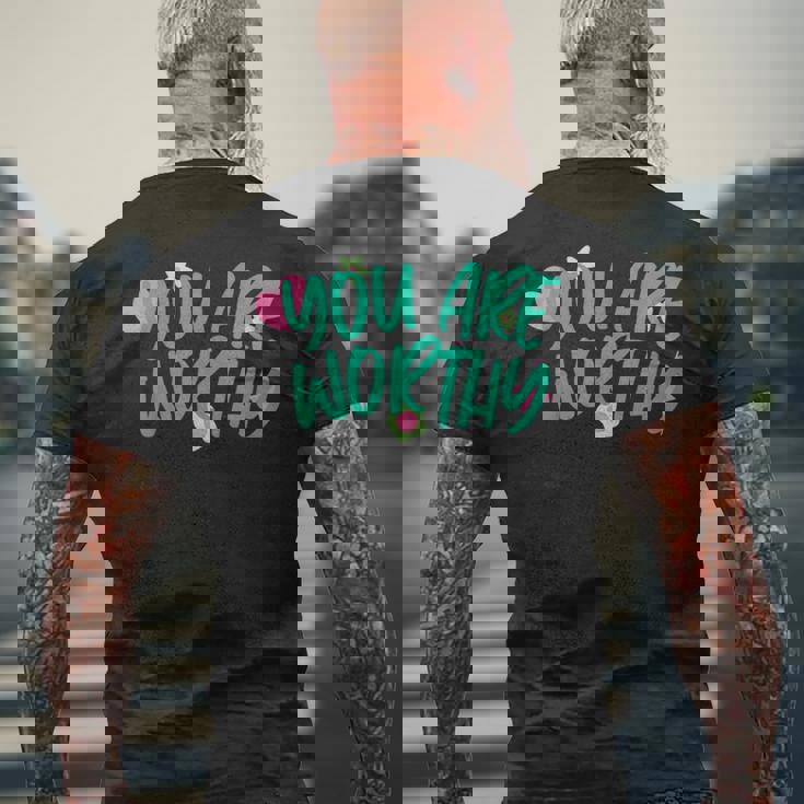 あなたはふさわしい メンズTシャツ バックプリント 高齢者への贈り物