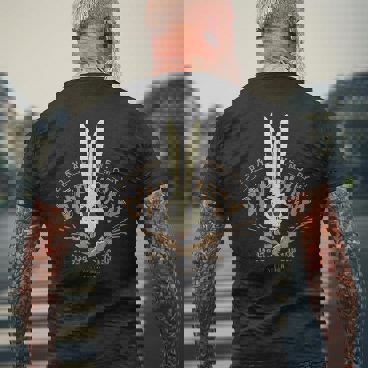 うさぎ 面白い ジョーク ドクロ パロディ デッド バニー メンズTシャツ バックプリント 高齢者への贈り物