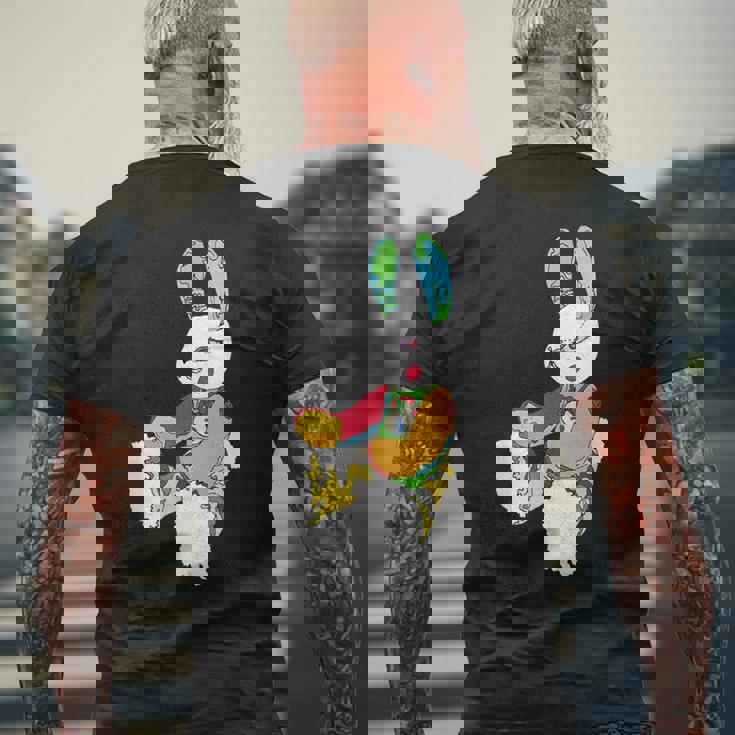 うさぎ星人 Yunaカラー メンズTシャツ バックプリント 高齢者への贈り物